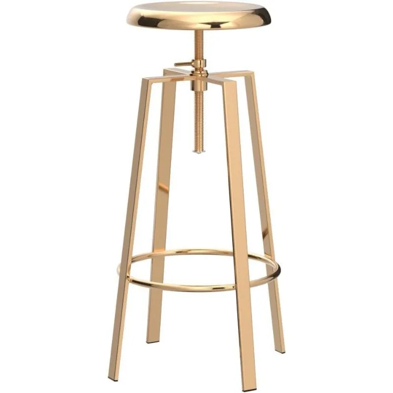 Atlas Industrial Bar Stools Set, giratória ajustável, quatro pernas redondas barstools de metal, Backless Counter Altura, cadeiras de bar, conjunto de 2