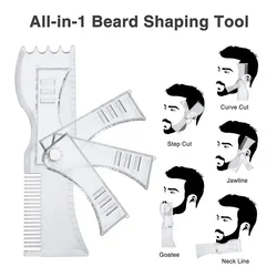 5-in-1 Adjustable Rotatable Beard Comb for Men - Styling Shaping Ruler Hair Trimming Moustache Barber Tool