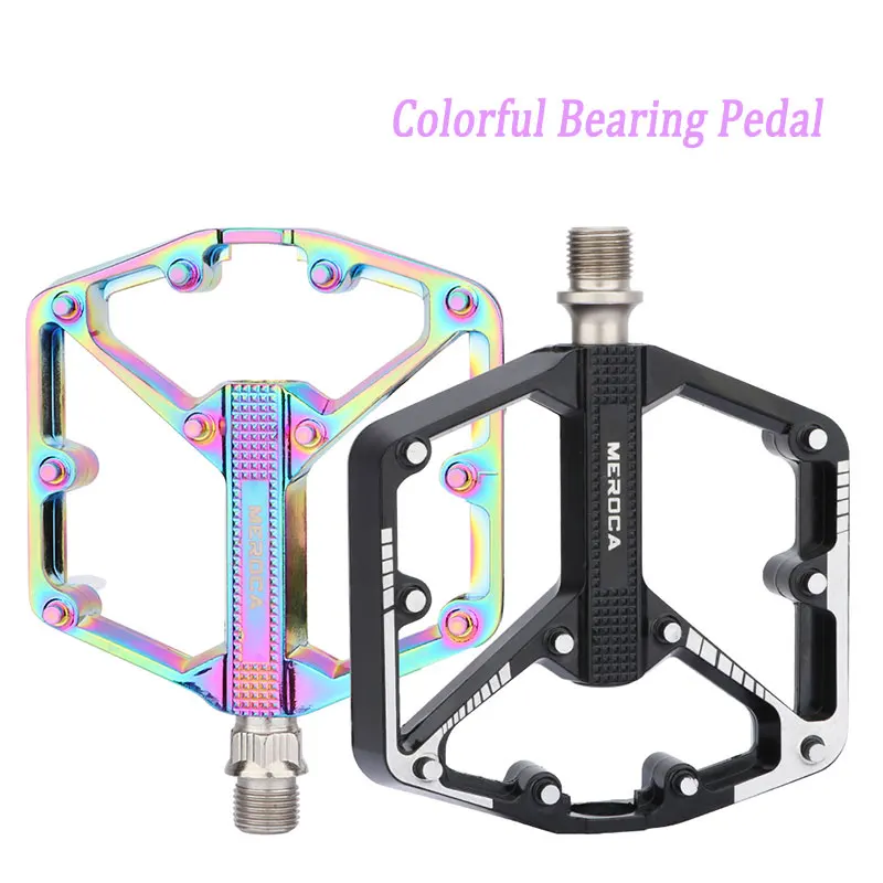 Bicycle Pedals Color Ultralight Aluminum Alloy Colorful Sealeds Bearing Foot Pedal MTB Road Bike Parts Cycling DU Road