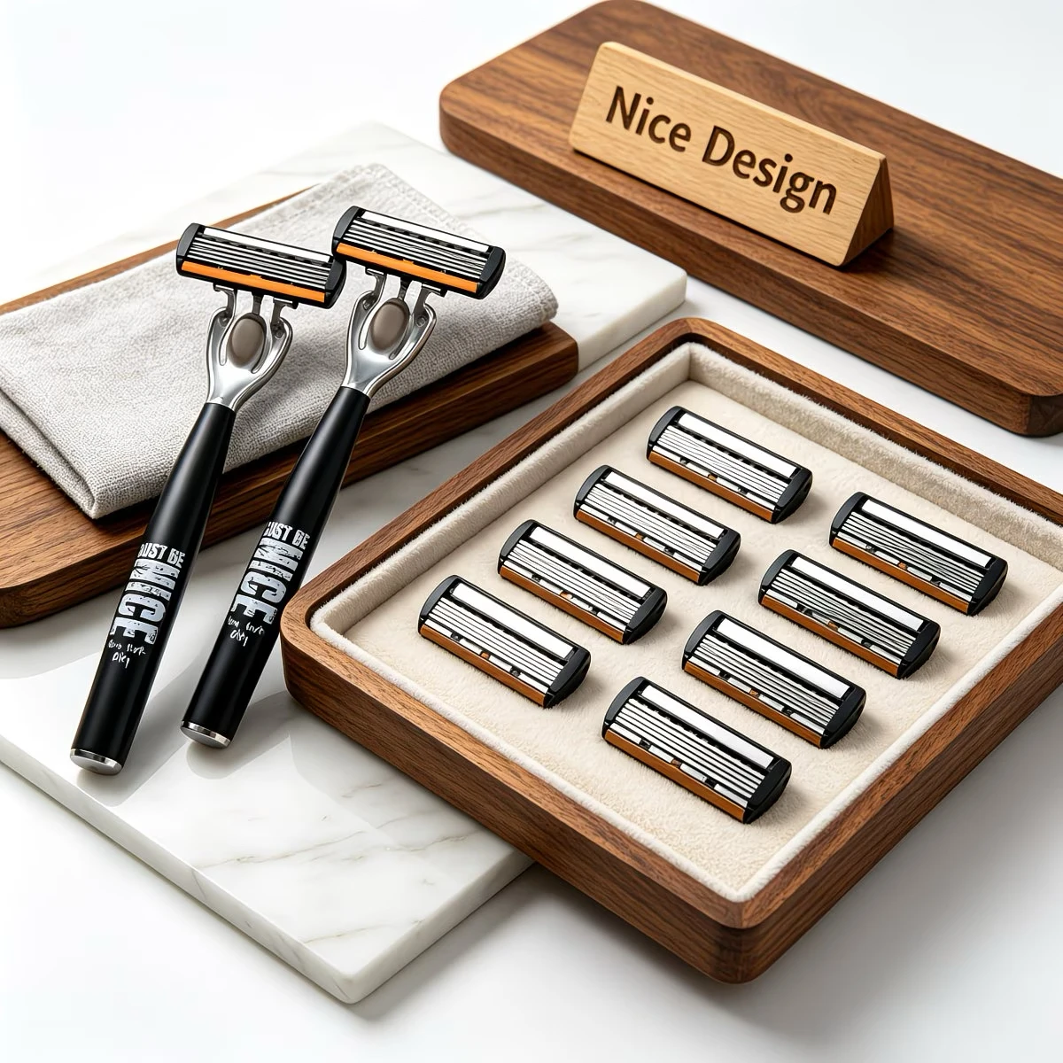 Men's Manual Safety Razor Set, Featuring 6-layer Stainless Steel Blades And An Aloe Vera Lubricating Strip || Perfect JJ3151