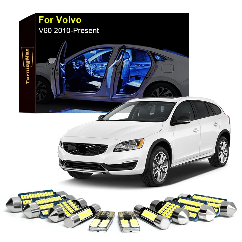 

Canbus Interior Lighting LED Bulbs Kit Package For Volvo V60 2010-Now Dome Trunk Reading Map Lights Indoor Lamps Car Accessories