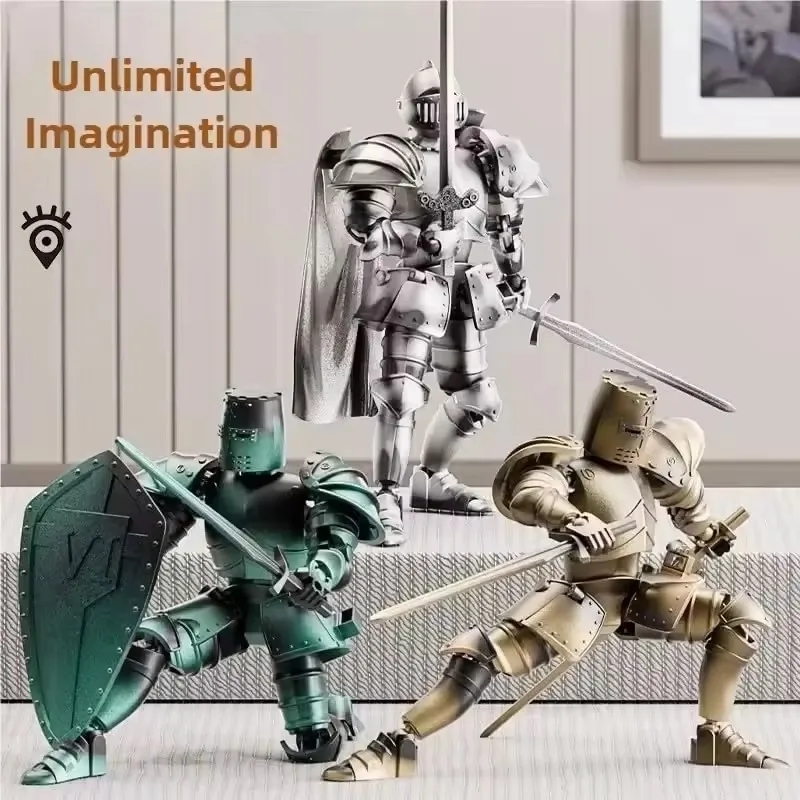 Medieval Action Figures Knight Armor Action Figure Multi-Jointed Movable Robot Mannequin T13 13 Action Figure(Assembly Required)