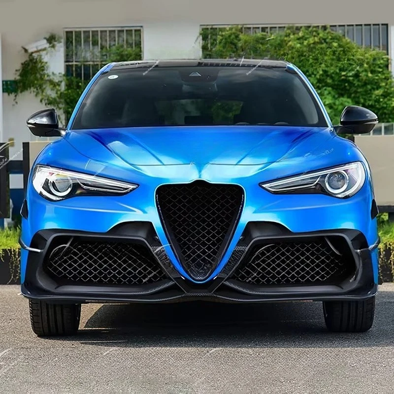 Paraurti anteriore in fibra di carbonio per Alfa Romeo Stelvio 2017-2025 |   Modifica esterna dell'auto e accessori decorativi personalizzati