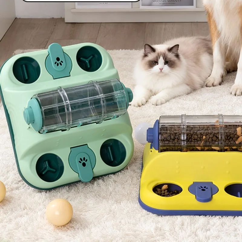 

Игрушка-головоломка для дозирования лакомств для домашних животных, вращающийся цилиндр с медленной подачей для кошек и собак, интерактивное психическое збагашение, домашняя игра, подарок