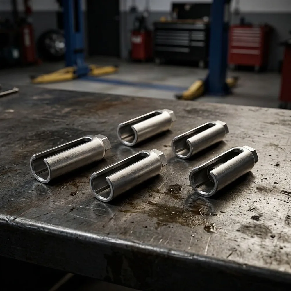 Chromium Vanadium Steel Socket for Sensor Mounting Applications 14.5 16 8cm Dimensions White Body Black Coated