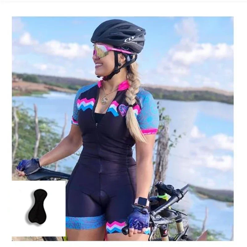 

Women's New Summer Short Sleeve Breathable bicycle Cycling Jersey Suit, 2024 New Vintage Bike Jersey Cycling Triathlon Jumpsuit