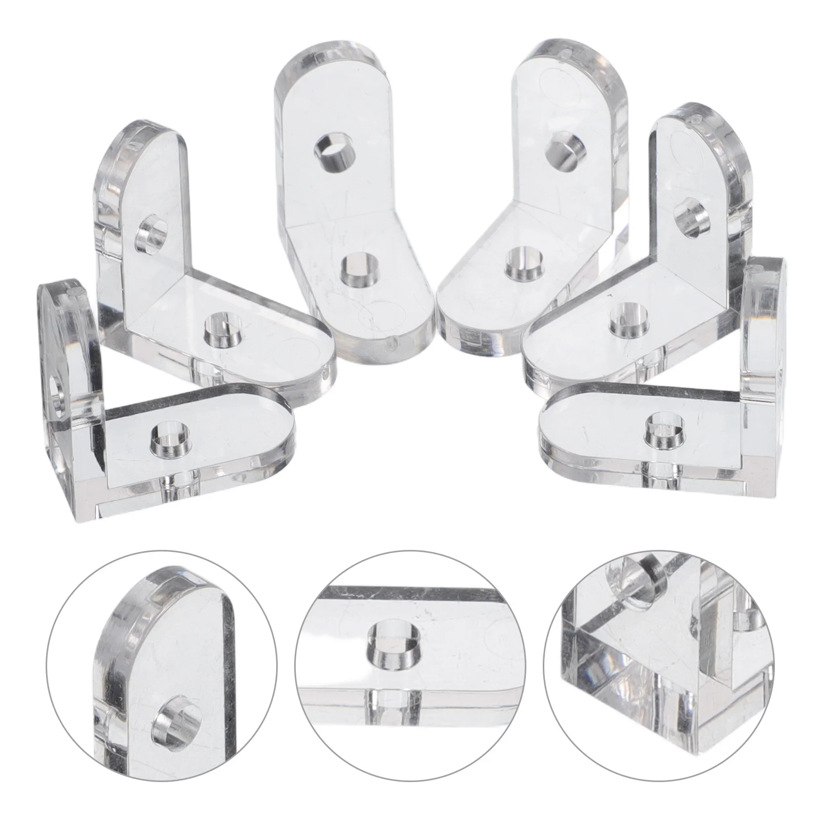 

10Pcs Clear Glass Corner Brackets L-Shaped Transparent Corner Supports for Display Cabinets Frames Boxes Reinforcement