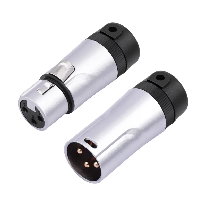 

2PCS 3Pin Mic Plugs Male And Female Auditory Connectors Solder Connection For Clear Sound Transmission