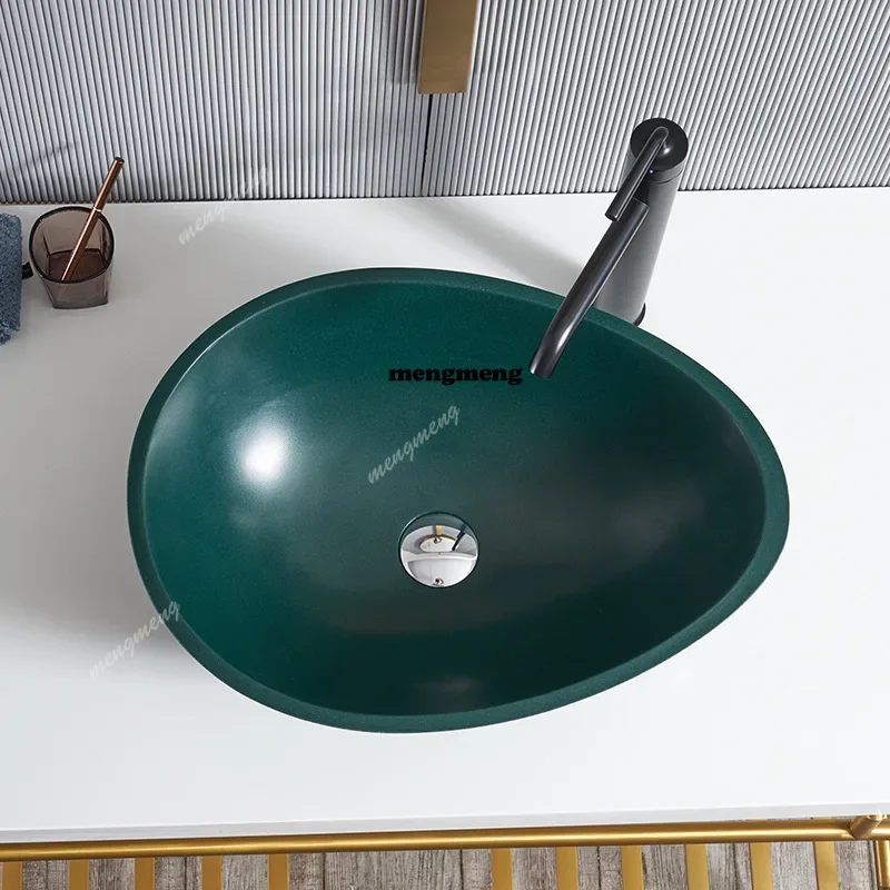 Art table basin artificial stone new material integrated wash basin table D80