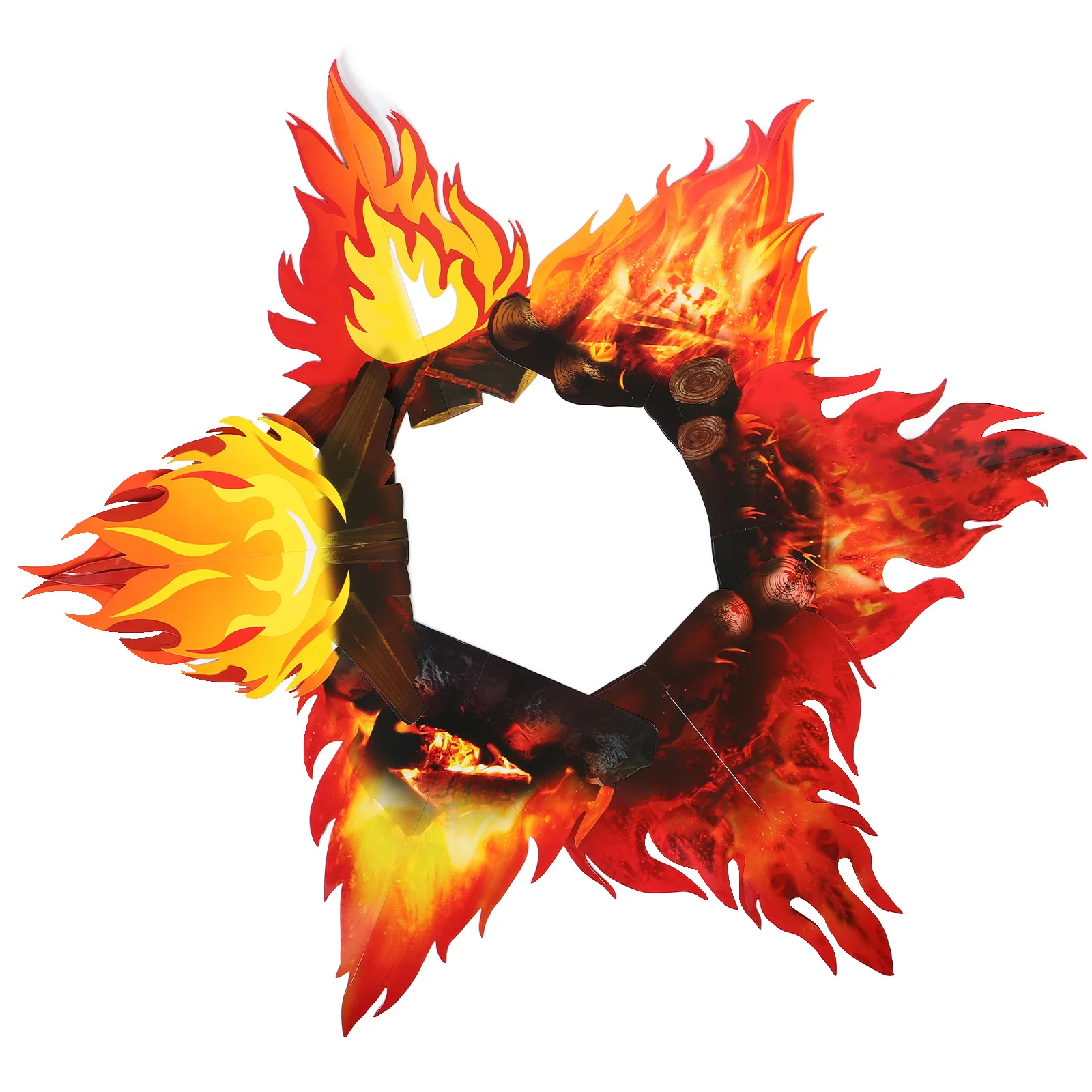 

6pcs 3D Campfire Decoration Fake Flame Centerpiece Indoor Outdoor Halloween Bonfire Prop Artificial Fire Pit Light Miniature