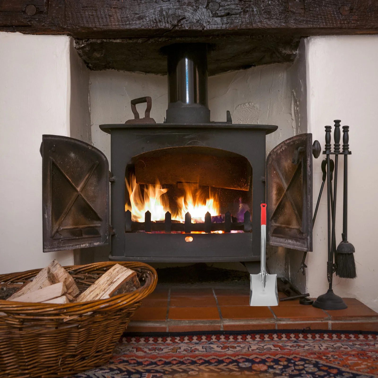 

Coal Ash Shovel Heavy Duty Fireplace Tool Heat Resistant For Bbq Grill Wood Stove Garden Soil Scoop Fire Pit Outdoor Use