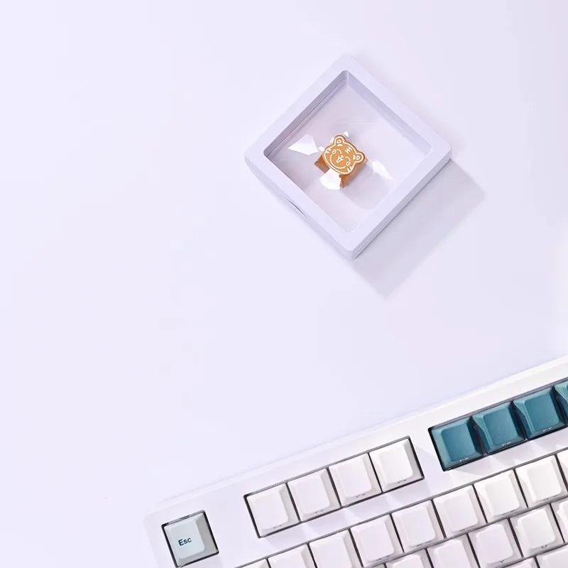 Lovely Little Tiger Keycap Aluminum Oxide R4 Profile Keyboard Keycaps Personalized Tiger Adaptable Mechanical Keyboard Keycaps