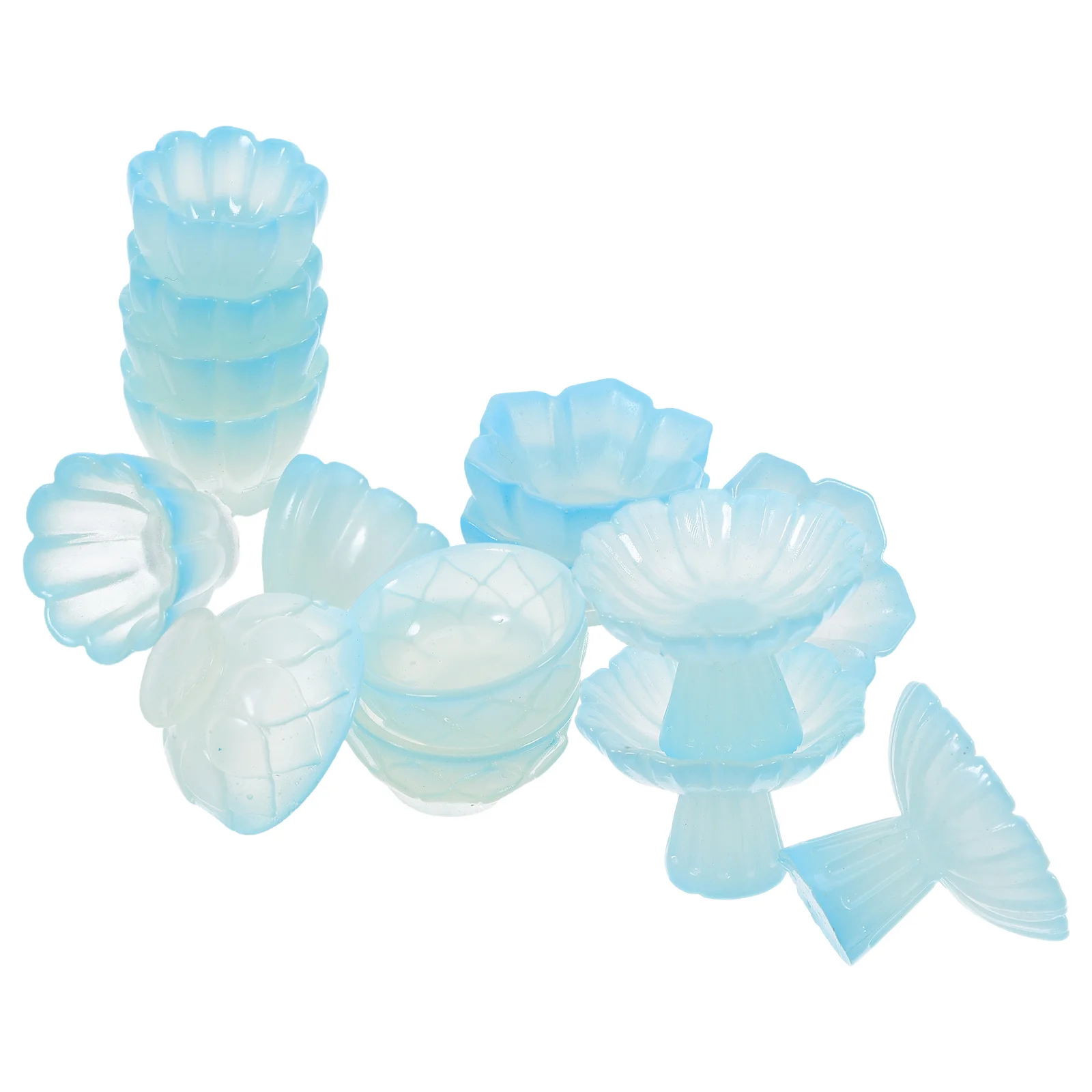 

15 шт., смоляные чайные чашки на высоких ножках, светящиеся в темноте, миниатюрный кухонный декор, уникальные традиционные эстетические коллекционные мини-кофейные чашки