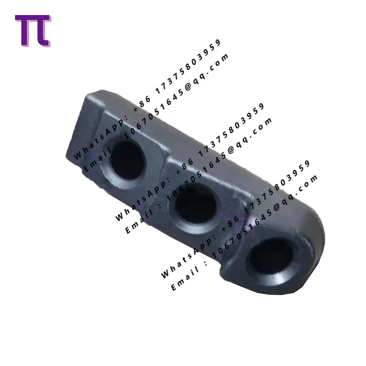 3-hole Road Milling Teeth Holder Side Blades Three in One Shank Block for Road Milling Machine Teeth Seat Cutter Teeth Blade