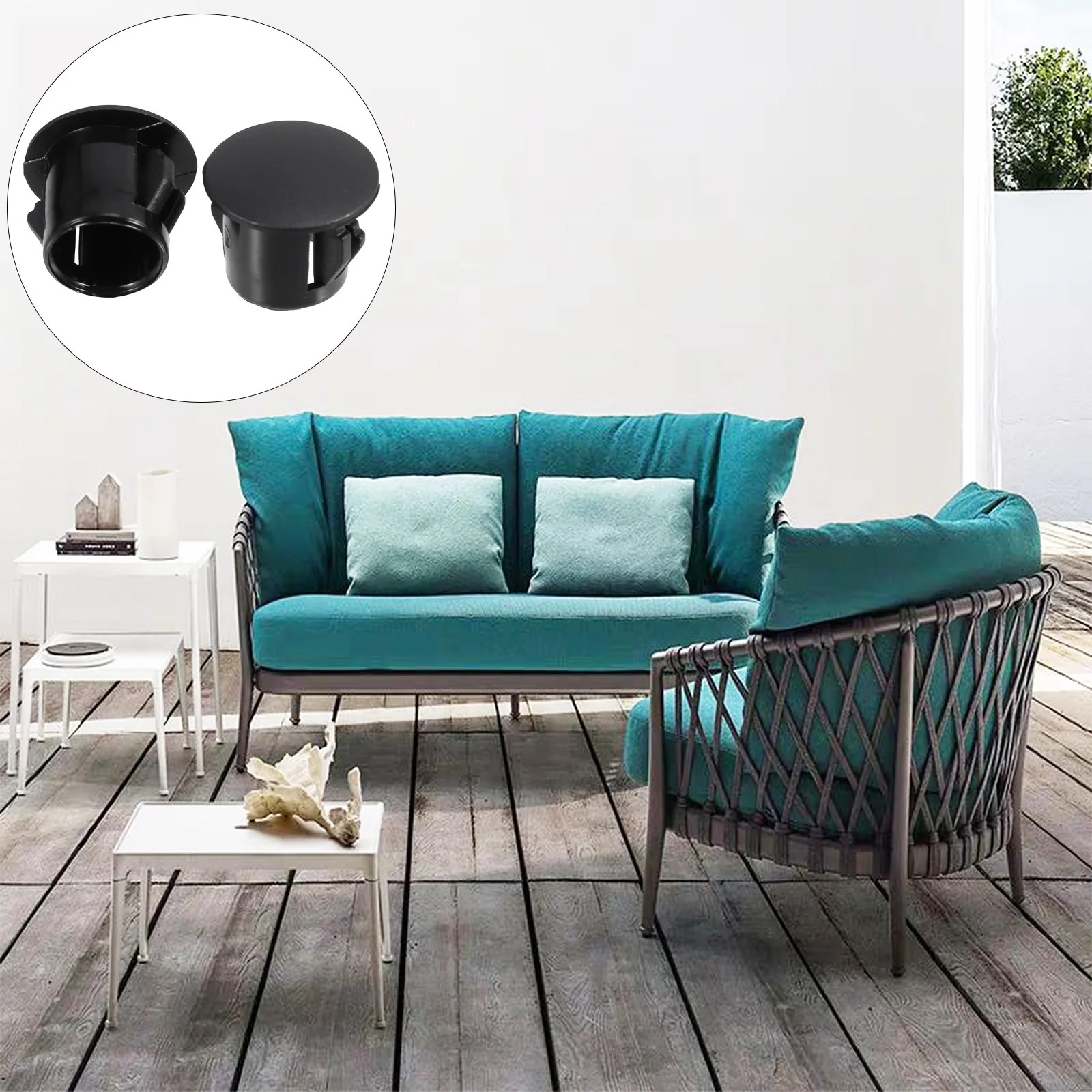 

100Pcs Furniture Leg Plug Black Nylon Round Cover Tube Blanking End Caps Insert Plug Parts Round Nylon Covers Blanking End Caps