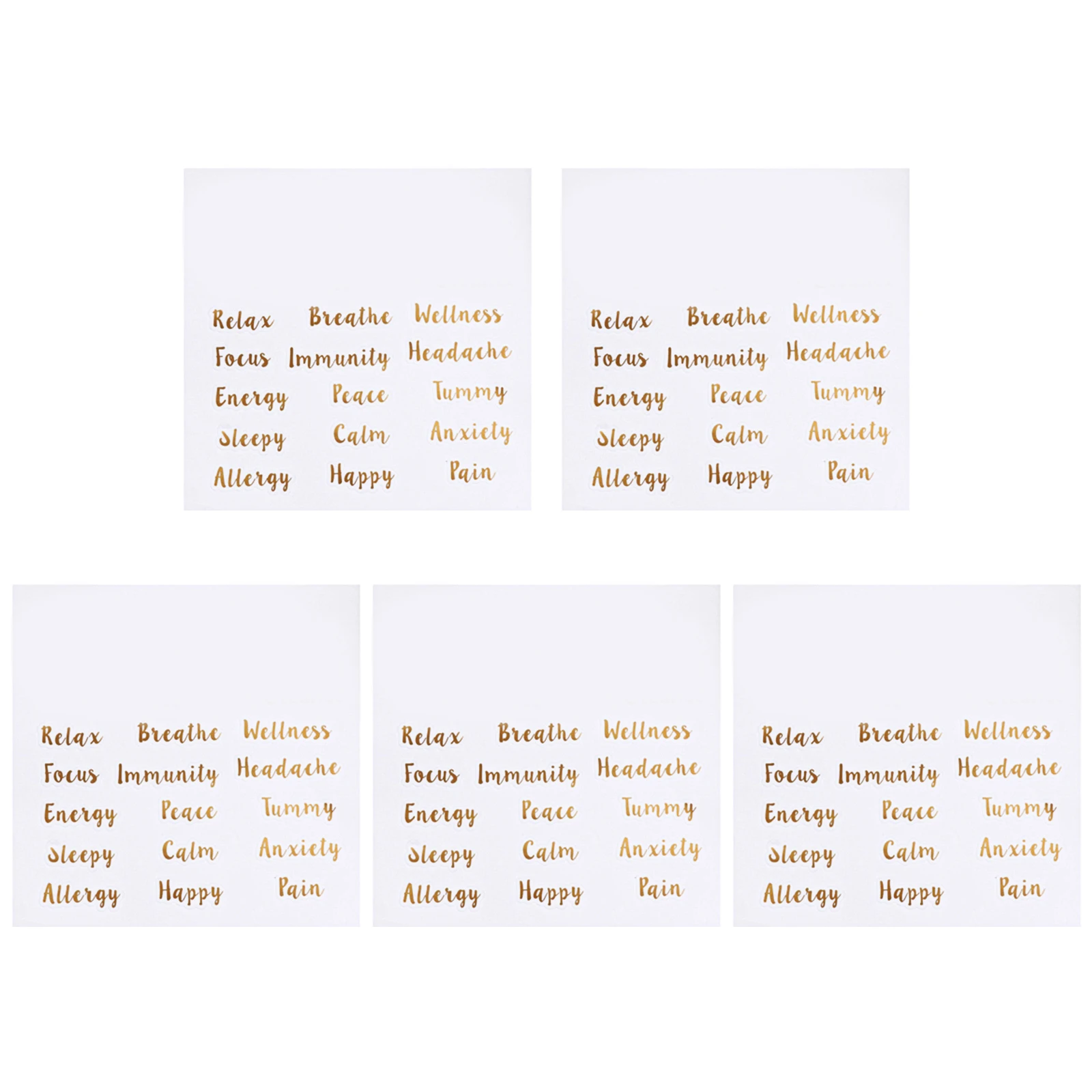 

5 Sheets Sticker Labels Letter Stickers Gift Tag Oil Bottle for Containers Gold