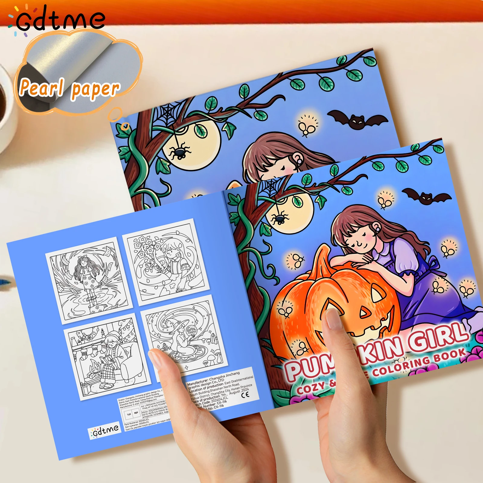 Cozy Halloween Pumpkin Girl Coloring Book for Adults Cute & Spooky Autumn Scenes Anti Anxiety Art Activity Book