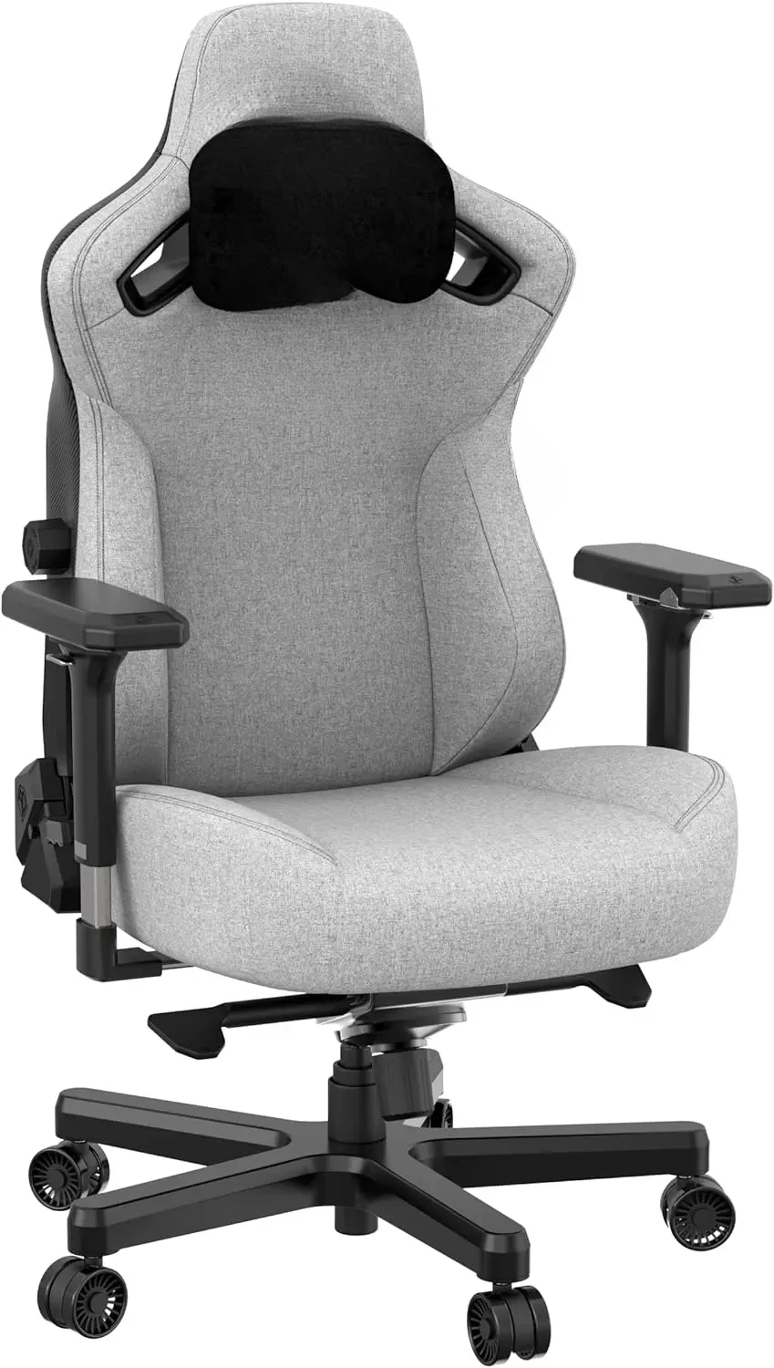 3 XL Gaming Chair for Adults - Ergonomic Grey Fabric Gaming Chairs with Lumbar Support, Comfortable Office Chairs