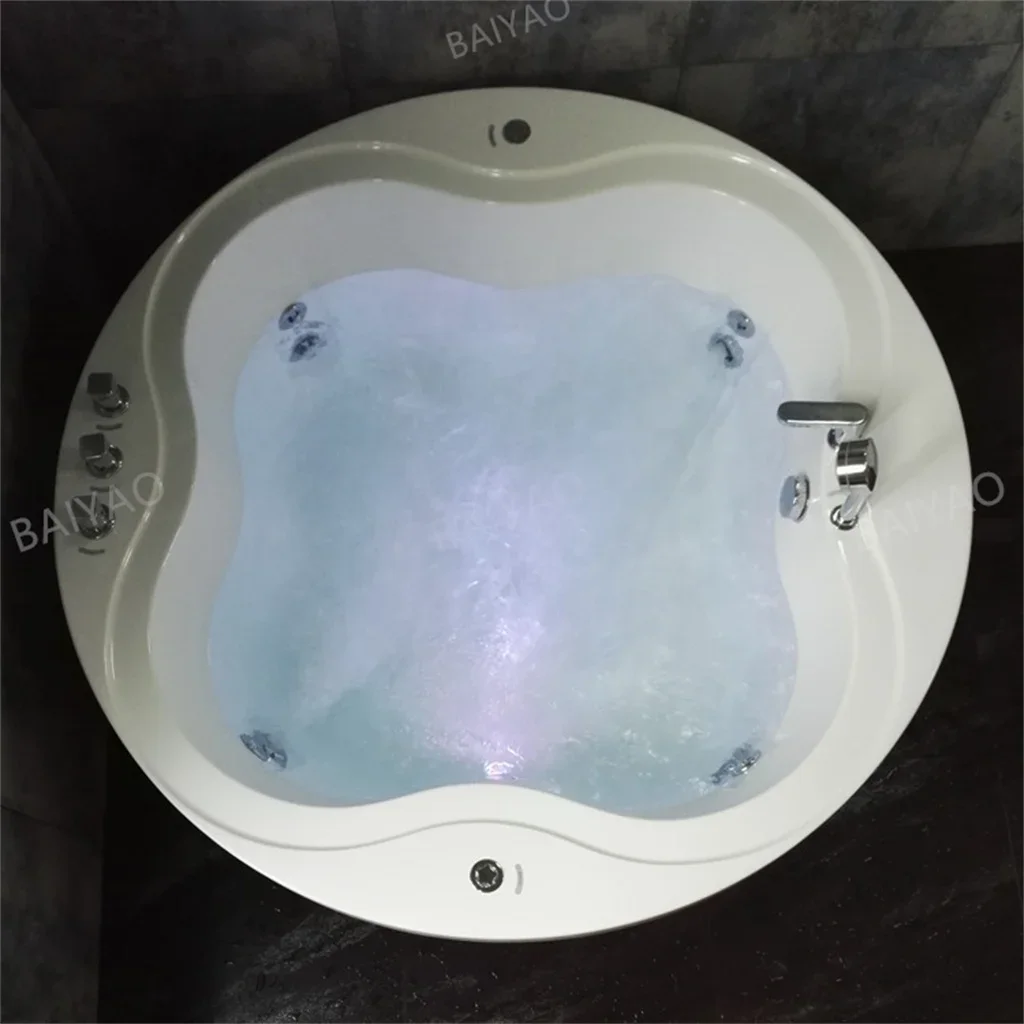 4 Persons Deluxe Acrylic Drop In Hot Tub Outdoor Bathtubs Spa  With Electric Jacuzzis Air Pump