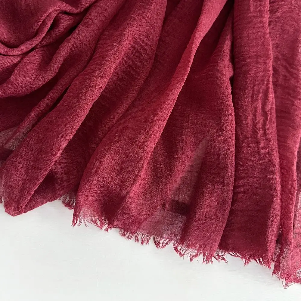 New Big Size Hijab Scarf Crinkle Solid color Plain Scarf Breathable Hijab Hood