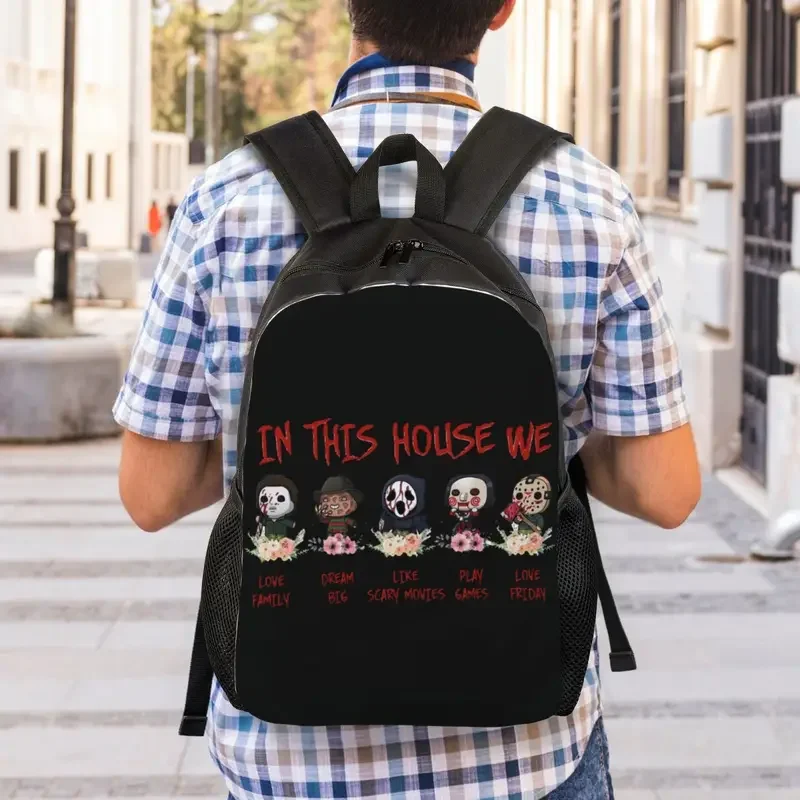 Customized Halloween Horror Movie Character Travel Backpack Men Women School Laptop Bookbag College Student Daypack Bags