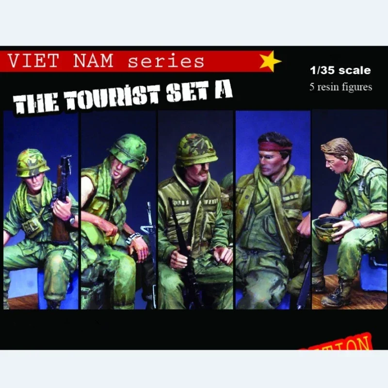 1/35 Scale Resin Figures Model Kits Vietnam War US Army 5 Figures DIY Toy Military Hobby Miniatures Unassembled and Unpainted