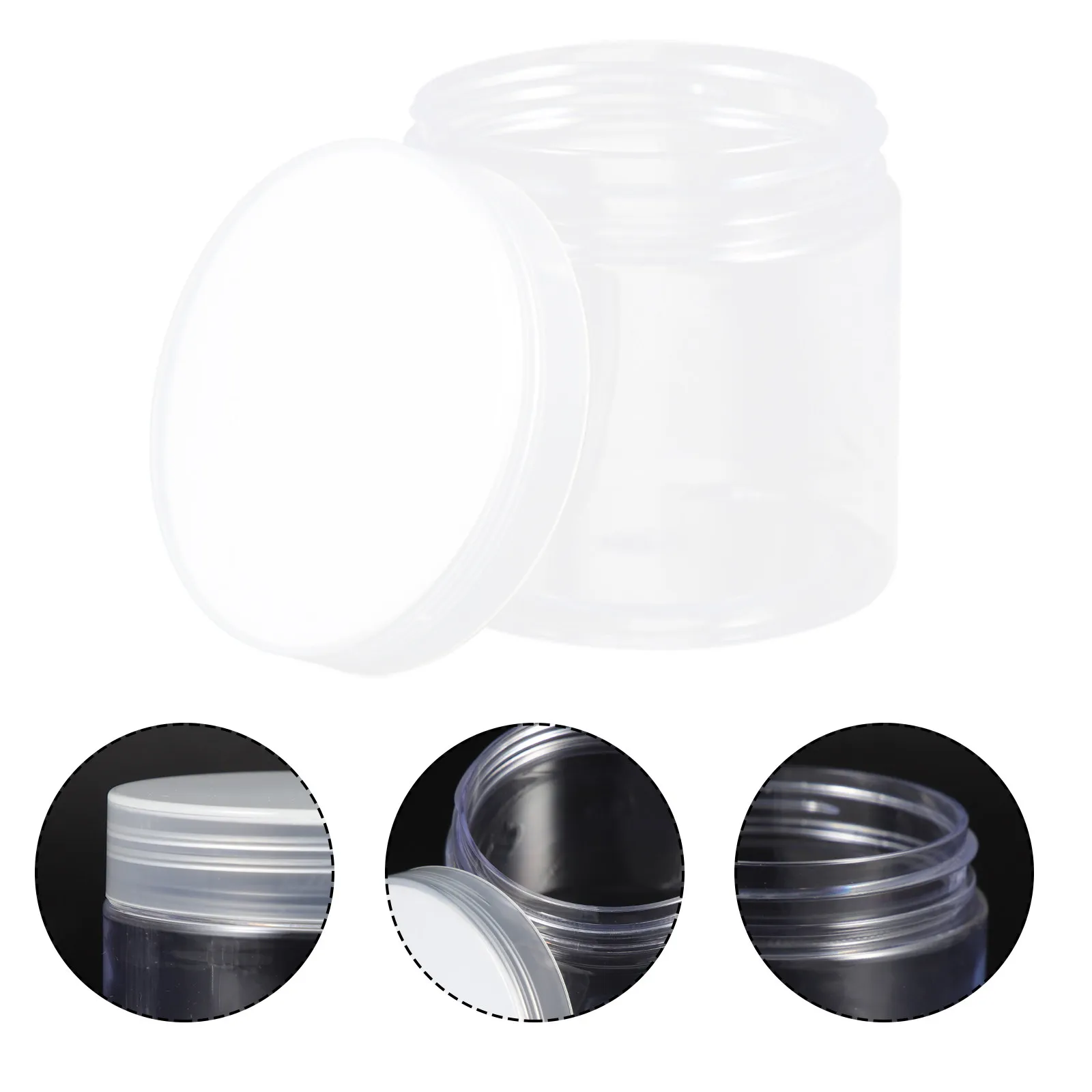 

20Pcs Plastic Food Storage Bottles Sealed Round Design Wild-Mouth Bottle for Beans Spices Nuts Cereal Grains Dried Fruit Holder
