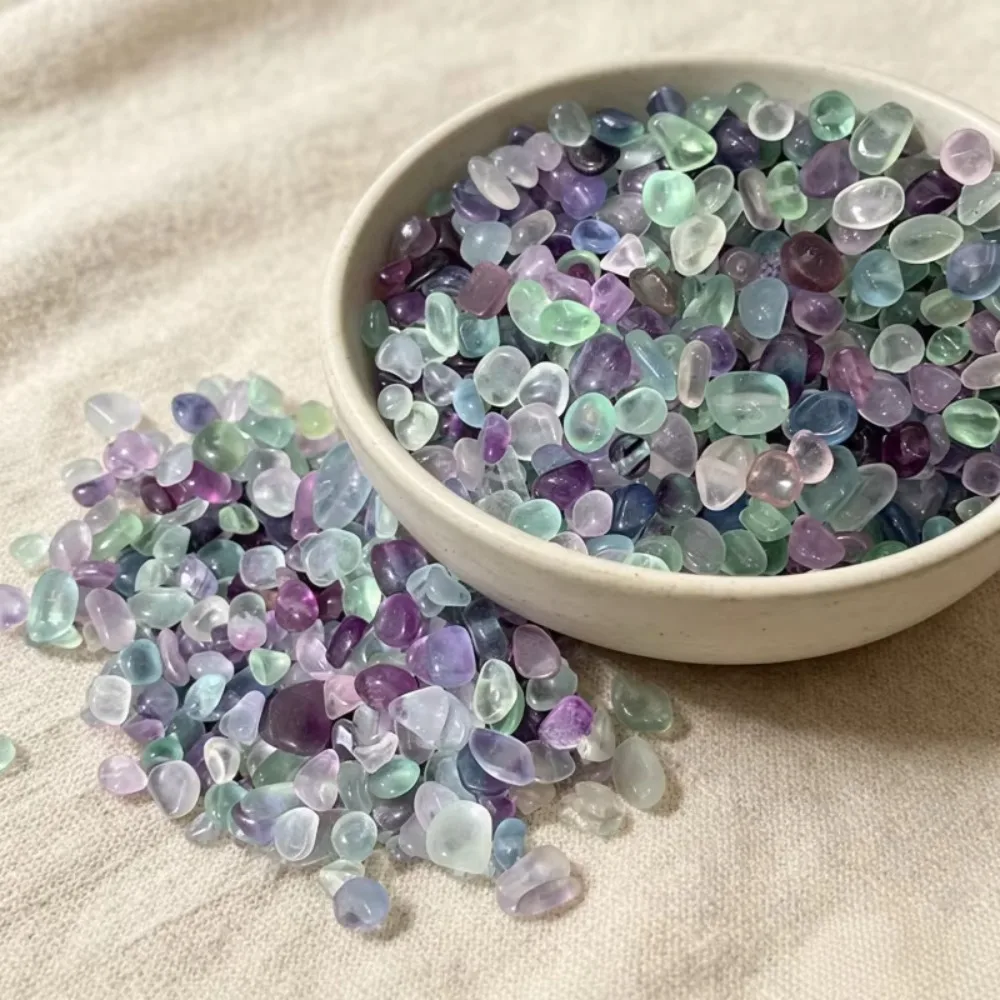 400g Natural Crystal Chips Colorful Fluorite Gemstones Tumbled for Spiritual Meditation Reiki Energy Feng Shui Ornament Gift