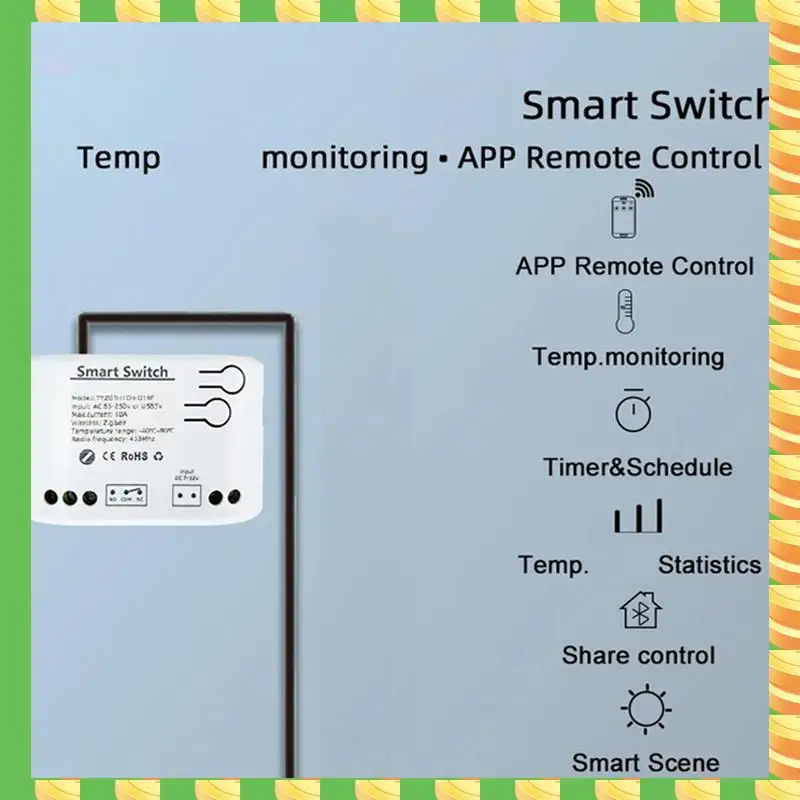 

AB53 4 шт. Tuya умный переключатель Zigbee с датчиком температуры пассивное сухое контактное реле Zigbee работает с домашним помощником AC85-250V