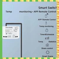 AB53 4Pc Tuya Smart Zigbee Switch With Temperature Sensor Passive Dry Contact Zigbee Relay Work With Home Assistant AC85-250V