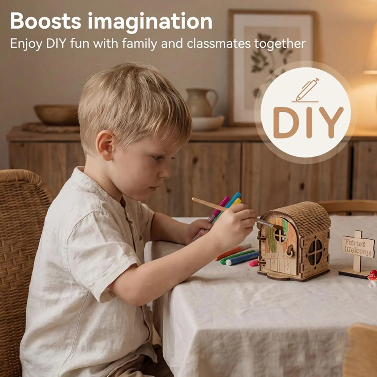 

Fairy House Kit Craft Set Bookshelf Decoration Hands Craft Fairy House For Holiday Home Event Windowsill Desk Girls Daughter Son