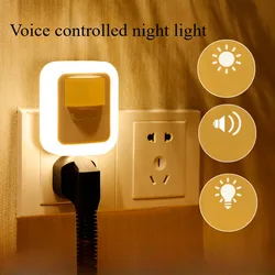 Slaapkamer Led Nachtlampje afstandsbediening Stopcontact Lamp Plug Warm Wit Licht-controle Sensor Slaapkamer Licht Woondecoratie