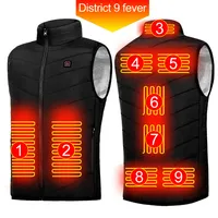 Intelligent Heated Vest Men Women USB Electric Thermal Warm Clothes 9 Areas Zone for Outdoor Hunting for Sports Hiking Oversized