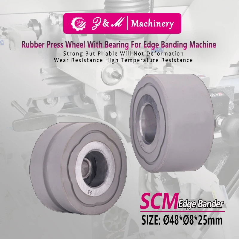 Ø48*Ø8/*25 Rubber Press Wheel for SCM Edge Banding Machine Conveying Rollers Parts of Woodworking Machinery Accessories
