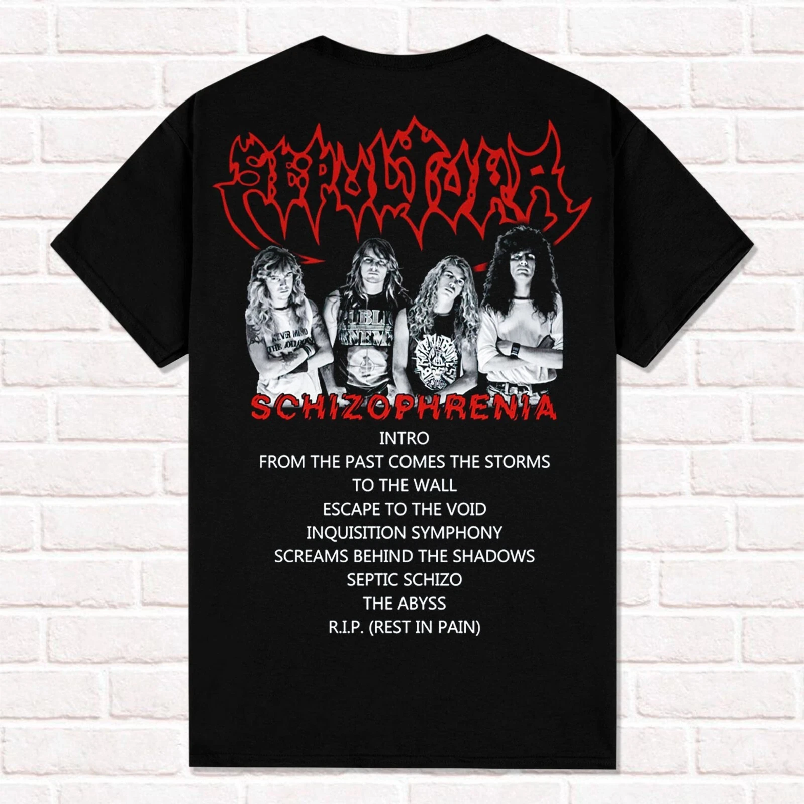 Sepultura T-Shirt Schizophrenia 1987 Thrash Metal Death Metal Groove Metal Tees Tops Unisex Cotton Short Sleeve High Street
