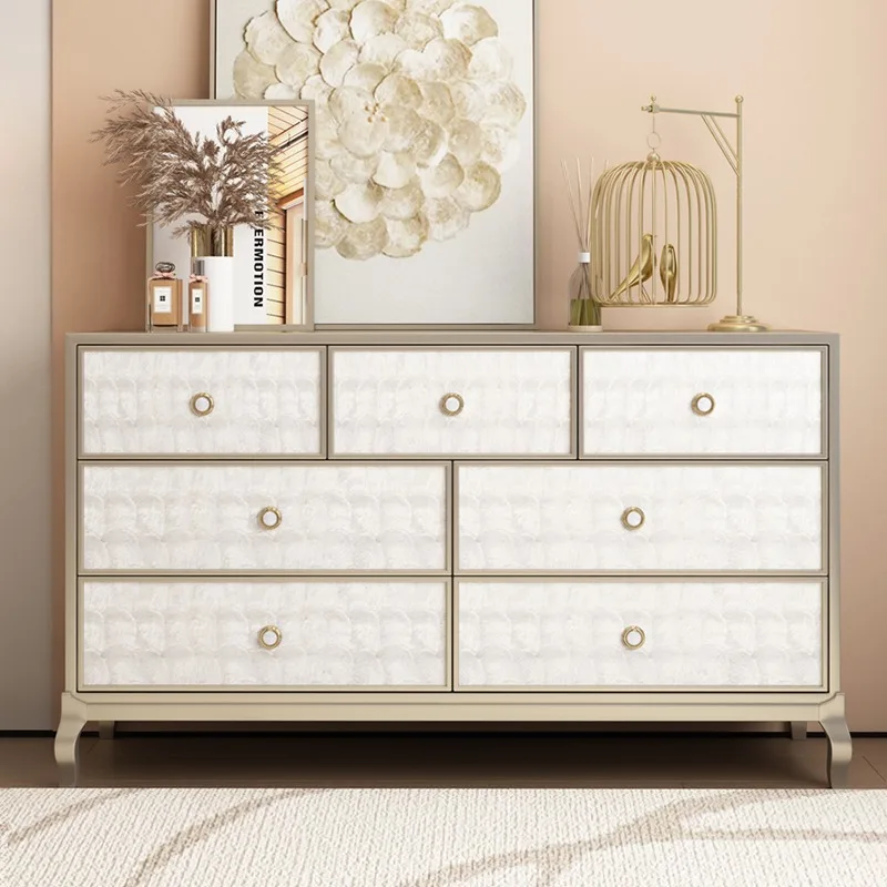 

Американский светлый роскошный шкаф из цельного дерева с семью сундуками, шкаф для телевизора для спальни, современный простой ящик для хранения в гостиной