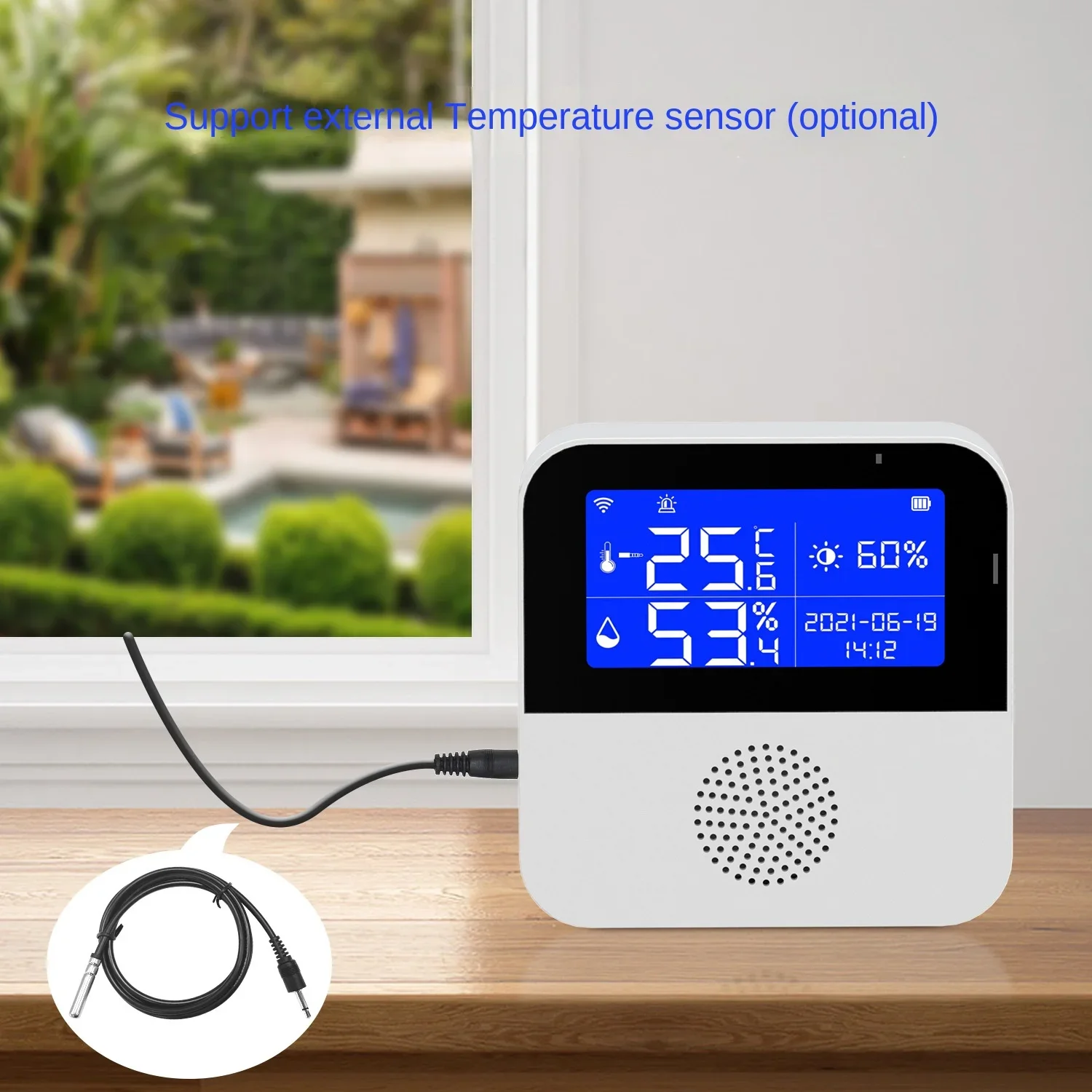 Tuya Smart Home WIFI Temperature Humidity Sensor Alarm LCD Display Hygrometer Thermometer Detector Support Alexa Google Home