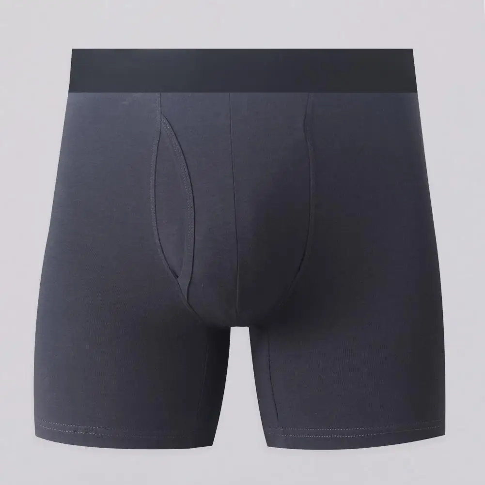 

Contrasting Waistband Briefs Moisture-wicking Men's Mid-rise Shorts U Convex Design Patchwork Color Elastic Wide Band Panties