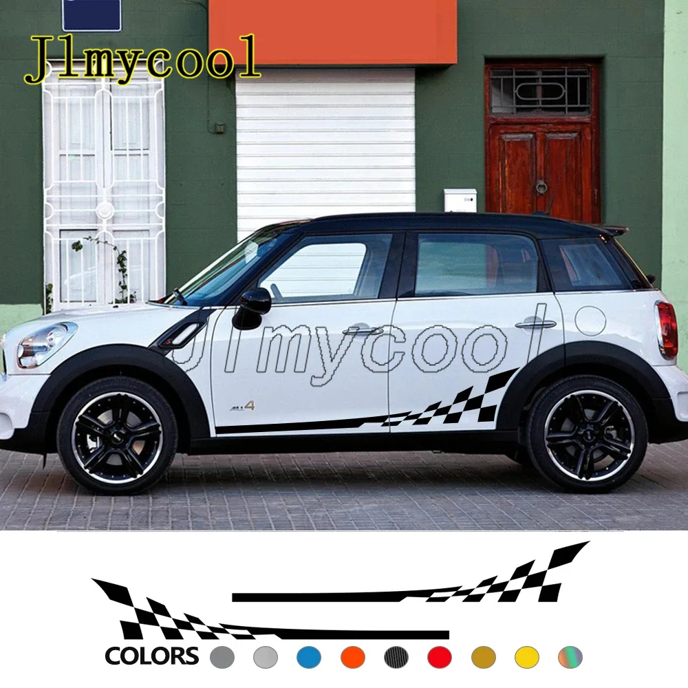 

2Pcs Car Door Side Stickers Racing Sport For Mini Cooper R56 R57 R58 R50 R52 R53 R59 R61 Countryman R60 F60 F55 F56 F54 Decal
