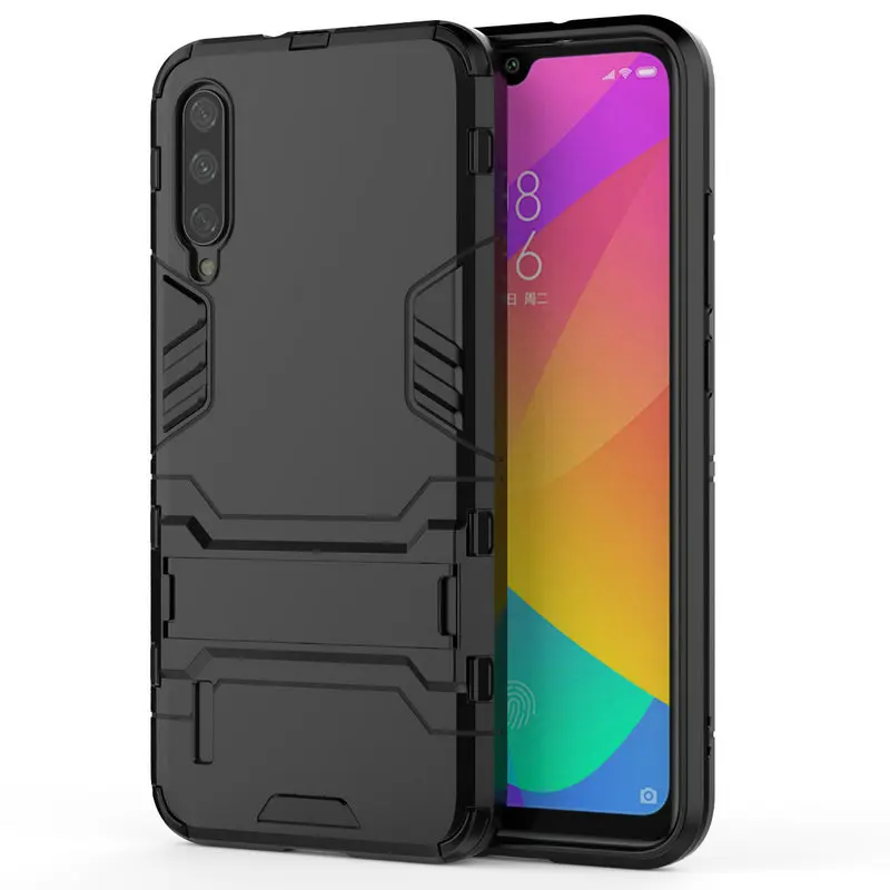 Case For Xiaomi Mi A3 MiA3 Shockproof Hard PC + Soft TPU Combo Case for Xiaomi Mi A3 Lite Stand Armor Capa Etui Coque Back Cover