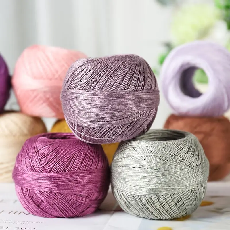 No. 7 Lace Yarn, a Relatively Thin Summer Crochet Yarn, Bamboo Fiber Linen High-Twist Fine Yarn, Handmade DIY Material, Used for Making Crochet Summer Thin Hollow Sweaters, Scarves, Shawls, Hats, Tablecloths, Sofa Covers, Sandals, Etc., Yarn Balls for Clothing, 1 Bag = 300g = 6 Pieces