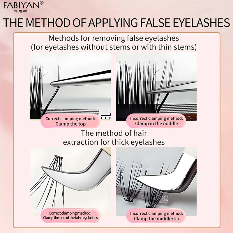 Stainless Steel False Eyelashes Tweezers High Precision Clip Eyelash Extension Tweezers Suitable For Beginners Makeup Tools