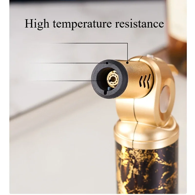 JOBON Blue Flame Cigar Lighter One-button Fixed Flame Design Safety Lock Multi-scene Use Adjustable Flame Ignition Tool Gift Box