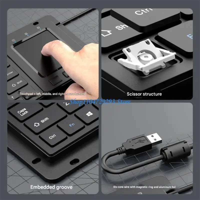 Y2GD Industrial Keyboards with 64Keys Waterproof Design and Builts In Touchpads for Manufacturing Environment