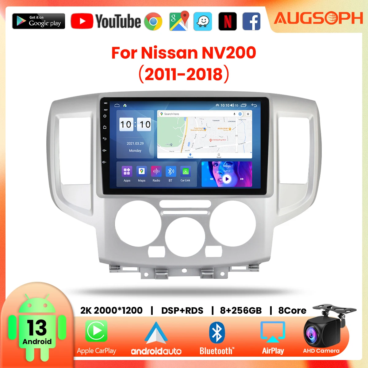 

Android 13 Car Radio for Nissan NV200 2011-2018, 9inch 2K Multimedia Player with 4G Car Carplay DSP & 2Din GPS