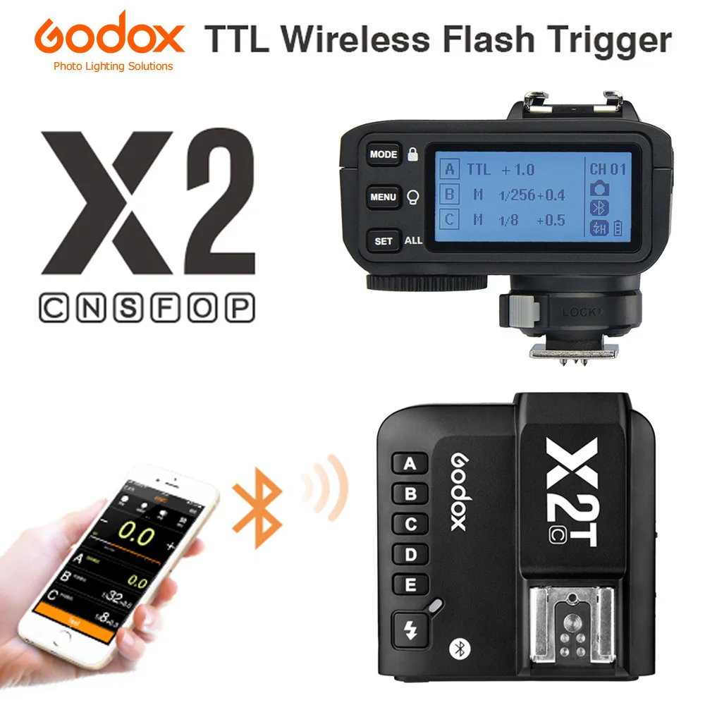 Godox X2 X2T-C X2T-N X2T-S X2T-F X2T-O X2T-P TTL 1/8000s HSS Wireless Flash Trigger for Canon Nikon Sony Fuji Olympus Pentax