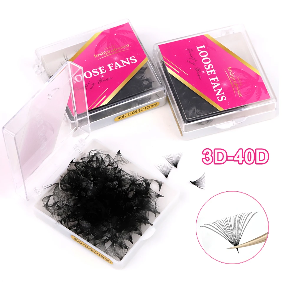 Lashprofessor Loose Fans 5d 6d 30d 40d Lashes Premade Volume Fans Pointy Base Narrow Stem Eyelash Extensions Russian Volume Fans