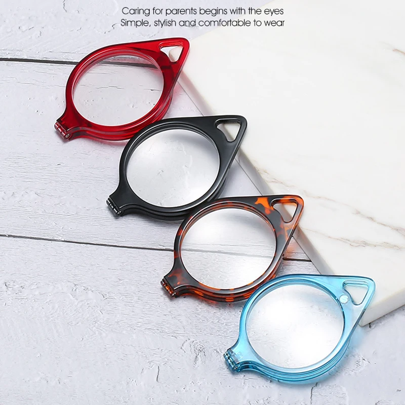 Faltbare Anhänger Hängende Lesebrille Lupe Tragbare Verhindern Verlust Runde Halskette Presbyopie Hyperopie Brille Geschenk – Detail 7