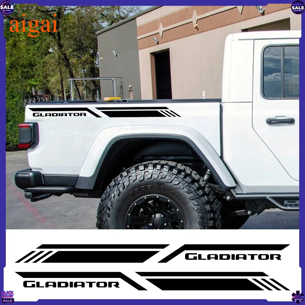 Pickup Trunk Side Stickers for Jeep Gladiator JT Truck Graphics Stripes Style Car Decals Vinyl Cover Auto Tuning Accessories