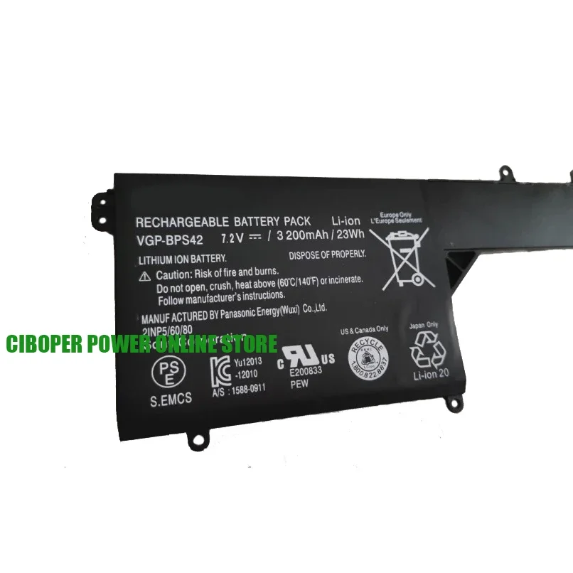 CP Laptop Battery VGP-BPS42 7.2V/23Wh/3200mAh For For VAIO Fit 11A Series,VAIO FLIP 11 Series Notebook